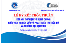Thư viện Nguyễn Thúc Hào - Trường Đại học Vinh tham gia hệ thống thư viện số dùng chung của các trường đại học, cao đẳng Việt Nam